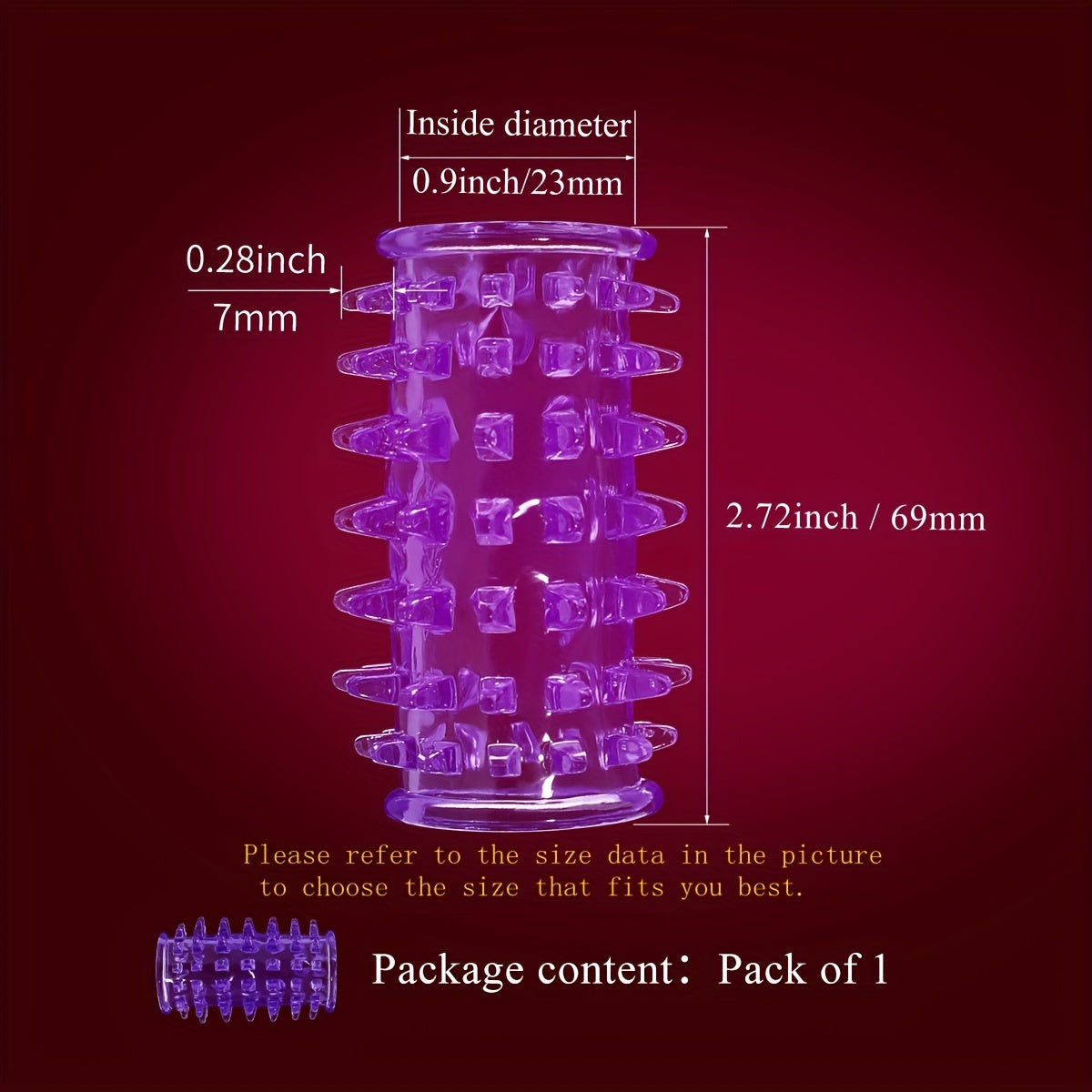 2.72inch Purple Penis Sleeve. Waterproof And Skin-friendly TPE Material. Prickly Texture Design. Physical Sensitivity Reduction. Enhance Erect. Delay Ejaculation Lasting Ring. Sex Toys For Men Or Couples - buysextoyth