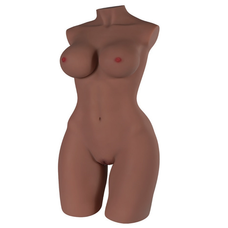 Thailand/Phuket Stock - TPE 50.6 lbs/23kg Dark Tanned Real Size Half Body Sex Doll Torso For Men - buysextoyth