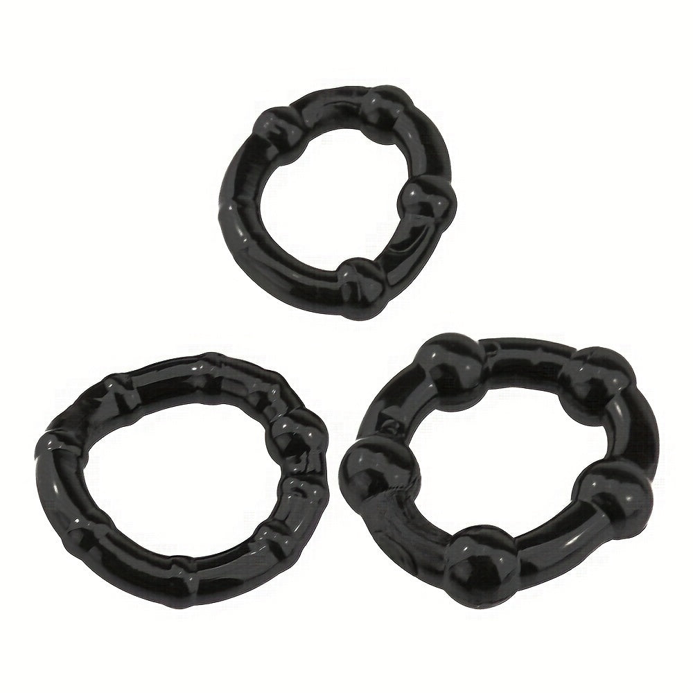 3 PCS Male Penis Cock Ring - Delay Ejaculation Scrotum Binding Ball Stretcher Penis. Enlargement Silicone Cock Ring Sex Toy For Men - Waterproof. Non-Killing Sperm. No Battery Required - buysextoyth