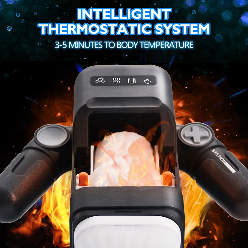 ถ้วยเกมหุ่นยนต์ทำความร้อนอัตโนมัติสำหรับผู้ชายเครื่องสั่นแบบแทงช่องคลอดจริงพร้อมที่วางโทรศัพท์ - buysextoyth