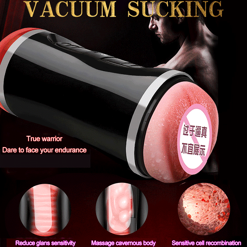 เพศของเล่นสำหรับผู้ชาย2in1อัตโนมัติชาย Masturbator คัพ Dual Channel สั่นจริงช่องคลอดช่องปากปากดูดพ็อกเก็ตหีอมควย - buysextoyth