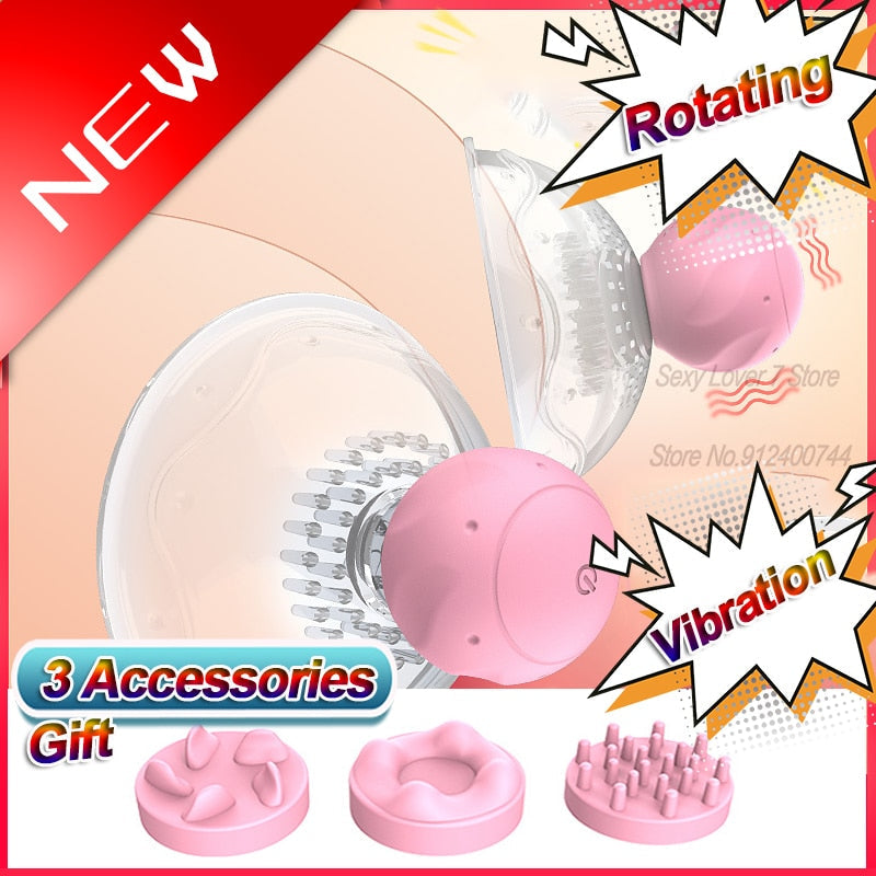 3 Accessories Rotating Stimulation Nipple Vibrator Female Masturbation Breast Enlargement Licking Bra Massager Sex Toy for Women - buysextoyth