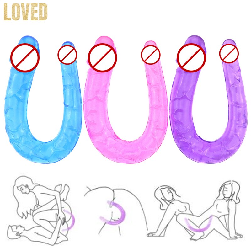 3 Colors U Shape Soft Jelly Double Dildos Vagina Anal Plug Artificial Penis Sexy Toys for Couples Women Gay Lesbian Masturbators - buysextoyth
