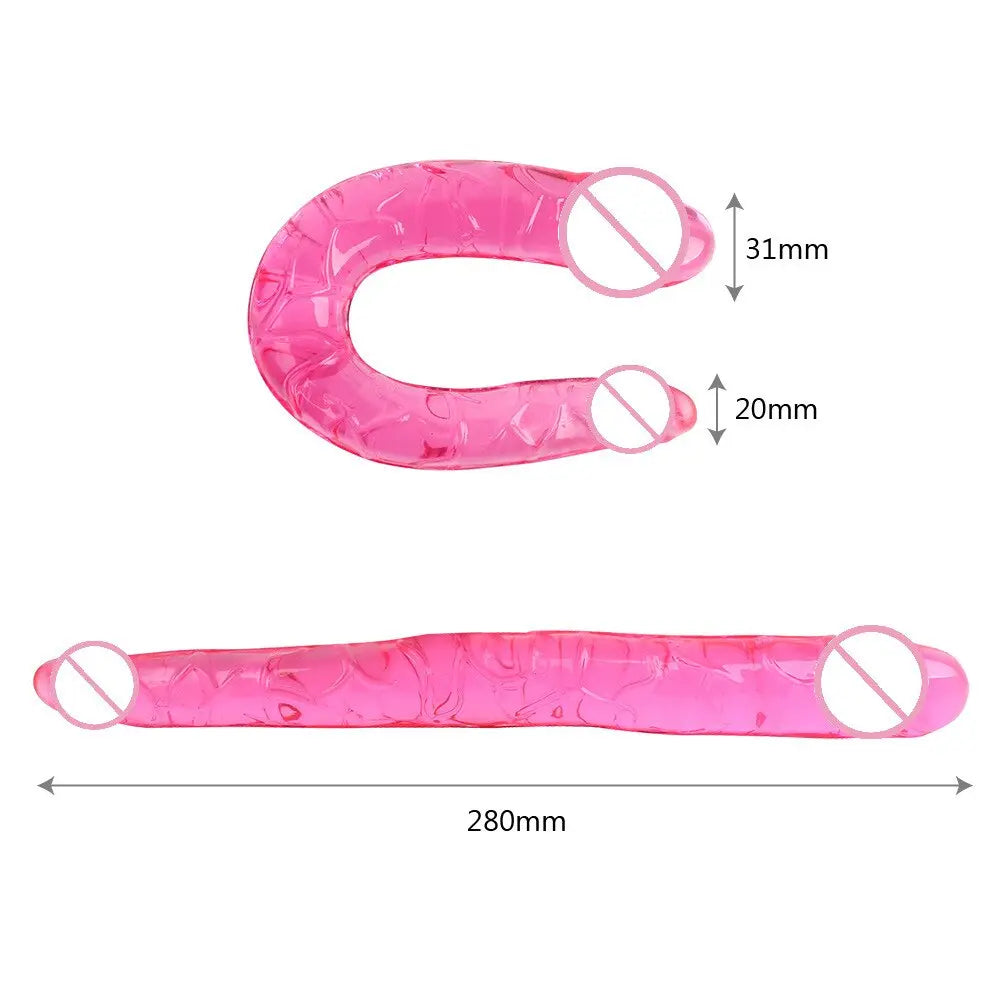 3 Colors U Shape Soft Jelly Double Dildos Vagina Anal Plug Artificial Penis Sexy Toys for Couples Women Gay Lesbian Masturbators - buysextoyth