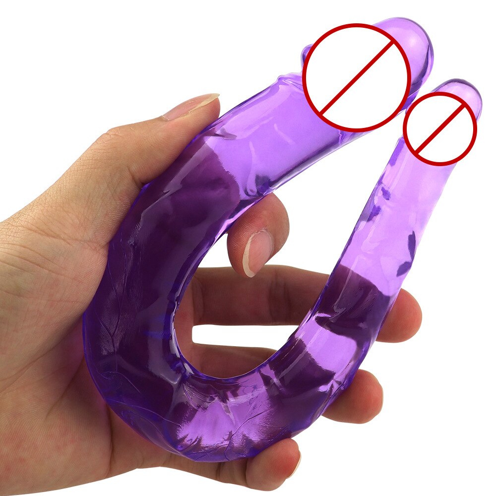 3 Colors U Shape Soft Jelly Double Dildos Vagina Anal Plug Artificial Penis Sexy Toys for Couples Women Gay Lesbian Masturbators - buysextoyth
