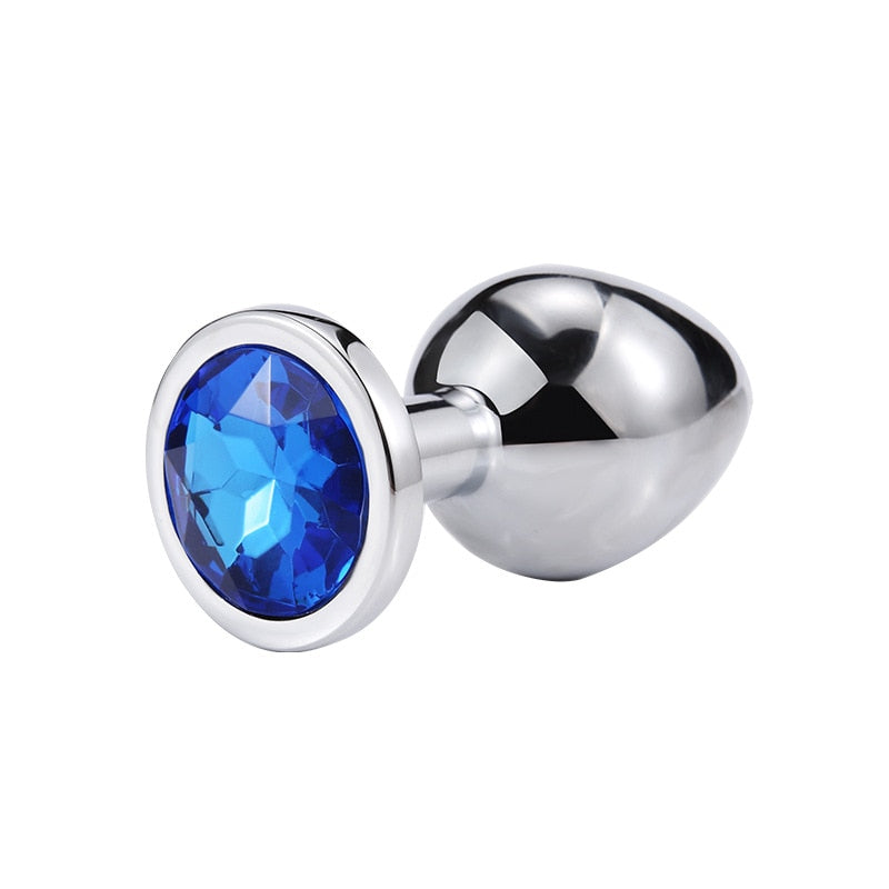 3 Different Size S/M/L Metal Anal Plug with Crystal Jewelry Smooth Prostate Massage Butt Silicone Plug Anal Sex Toys for Woman - buysextoyth
