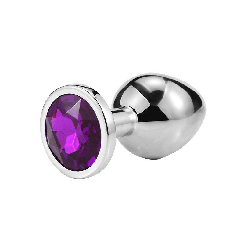 3 Different Size S/M/L Metal Anal Plug with Crystal Jewelry Smooth Prostate Massage Butt Silicone Plug Anal Sex Toys for Woman - buysextoyth