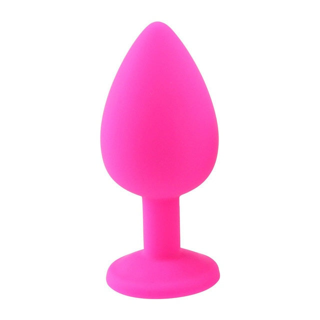 3 Different Size S/M/L Metal Anal Plug with Crystal Jewelry Smooth Prostate Massage Butt Silicone Plug Anal Sex Toys for Woman - buysextoyth