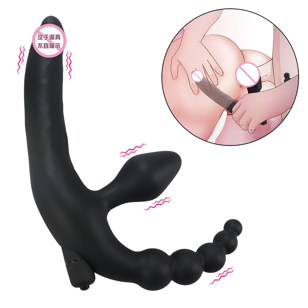 3 IN 1 Dildos Anal Plug Vibrators Sex Toys for Women Men Bondage Vagina Clitoris Stimulator Adult Chastity Accessories Sex Shop - buysextoyth