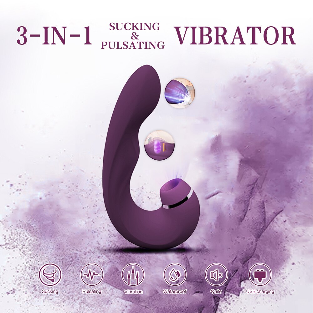 3-In-1ดูดเร้าใจ Vibrator ที่มีประสิทธิภาพ Clitoral กระตุ้นช่องคลอดเซ็กซ์ทอยสำหรับสตรี - buysextoyth