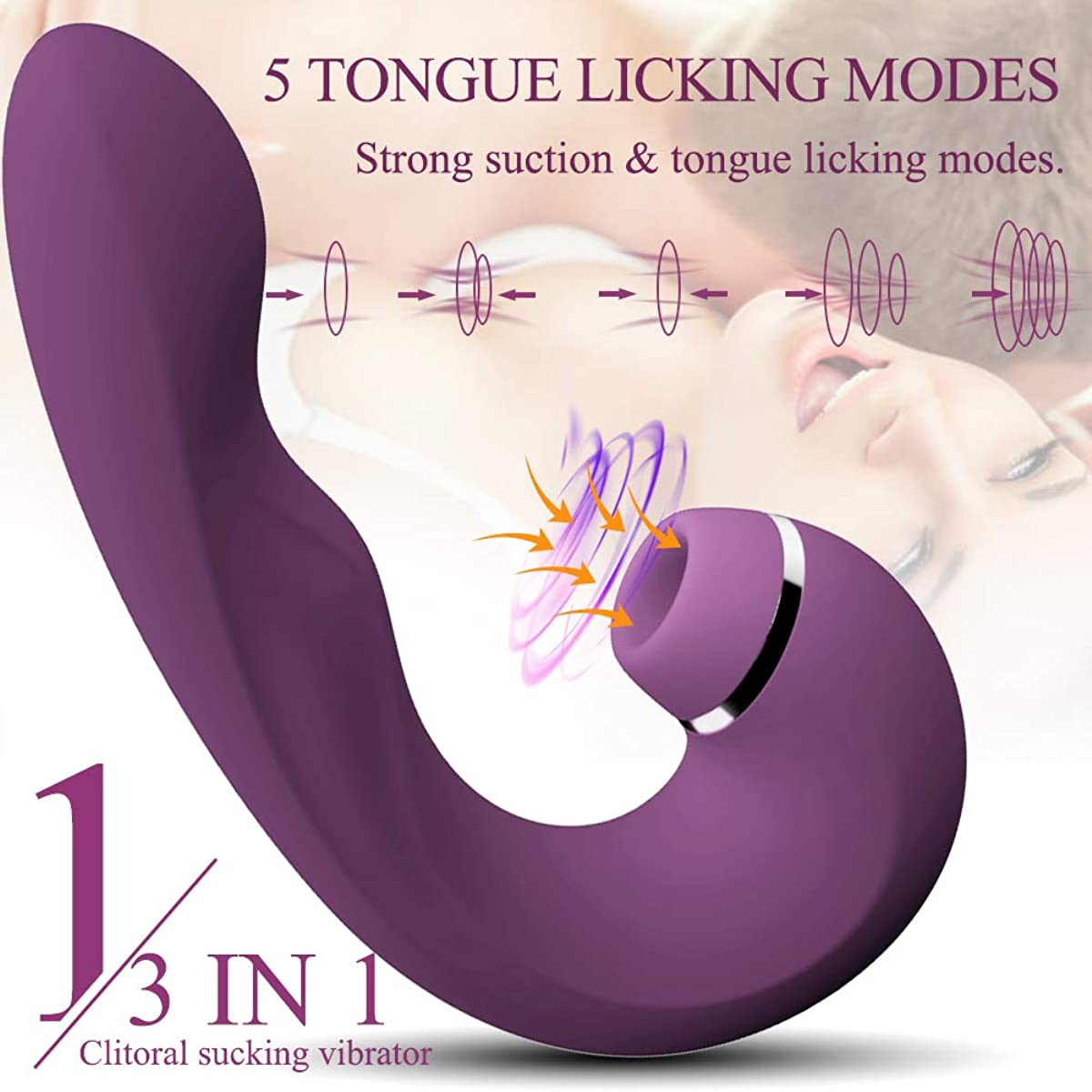 3-In-1ดูดเร้าใจ Vibrator ที่มีประสิทธิภาพ Clitoral กระตุ้นช่องคลอดเซ็กซ์ทอยสำหรับสตรี - buysextoyth