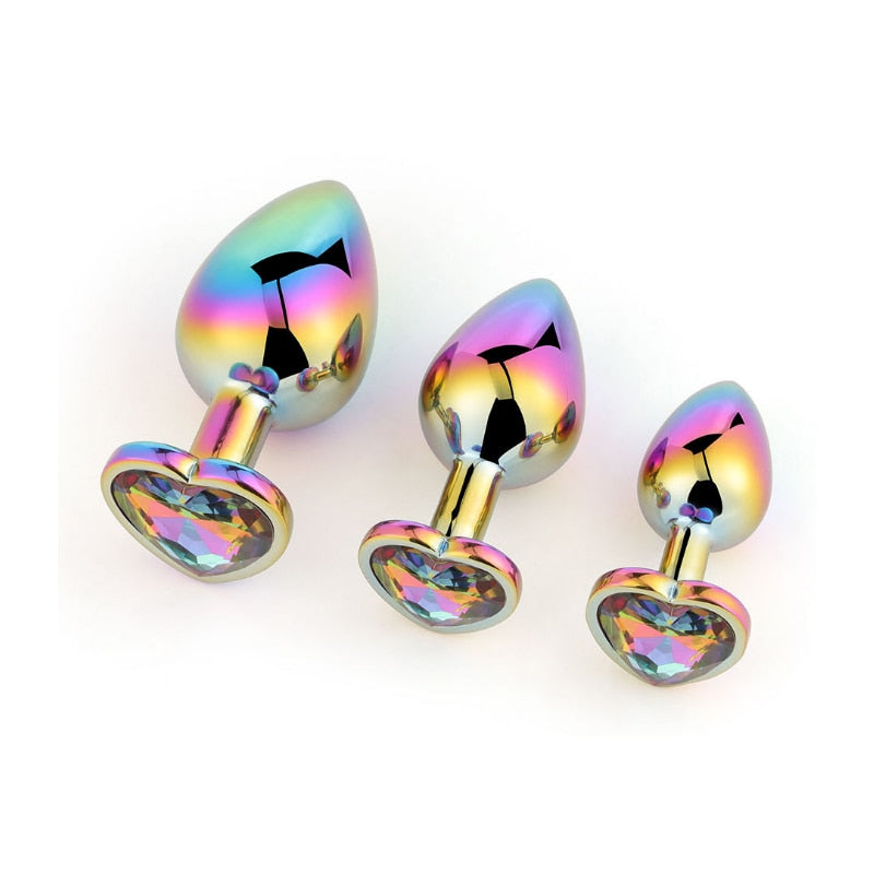 3 Pcs/Set Metal Anal Plug Sex Toys for Women Adult Sex Products Butt Plug Colorful Steel Anal Plug Sex Toys Anal Dildo Anus Toys - buysextoyth