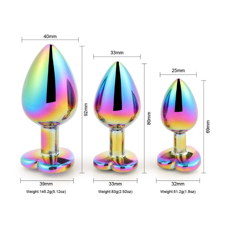 3 Pcs/Set Metal Anal Plug Sex Toys for Women Adult Sex Products Butt Plug Colorful Steel Anal Plug Sex Toys Anal Dildo Anus Toys - buysextoyth