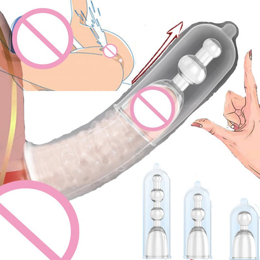 3 Sizes Reusable Lengthen Penis Enlargement Extend  Penis Extension Sleeves  Extender Sex Toys for Men Bondage Gear Sex Shop - buysextoyth
