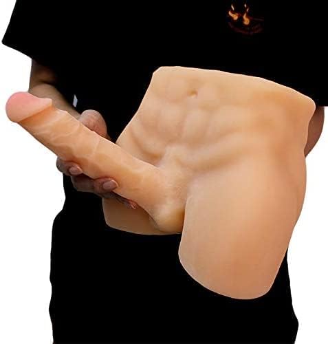Men's Penis Torso Doll Female Sex Love Doll with Realistic Huge Dildo and Tight Anal for Women Masturbation Couple Sex Fun (11 x 8.2 x 4.7 Inches) - buysextoyth
