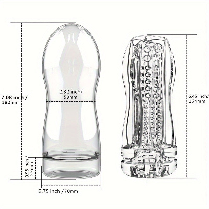 Male Masturbation Cup Massage Sleeve Sex Toy Portable Crystal Vaginal Mouth Sleeve Transparent Vaginal Easy To Clean Transparent Vaginal Male Sex Toys - buysextoyth