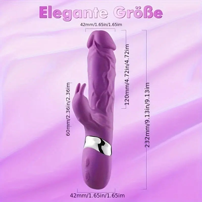 Realistic Rabbit Silicone Vibrator with 10 Powerful Vibration Modes - G-spot Stimulation. Clitoral Massager. Rechargeable - Adult Toy for Couples - buysextoyth