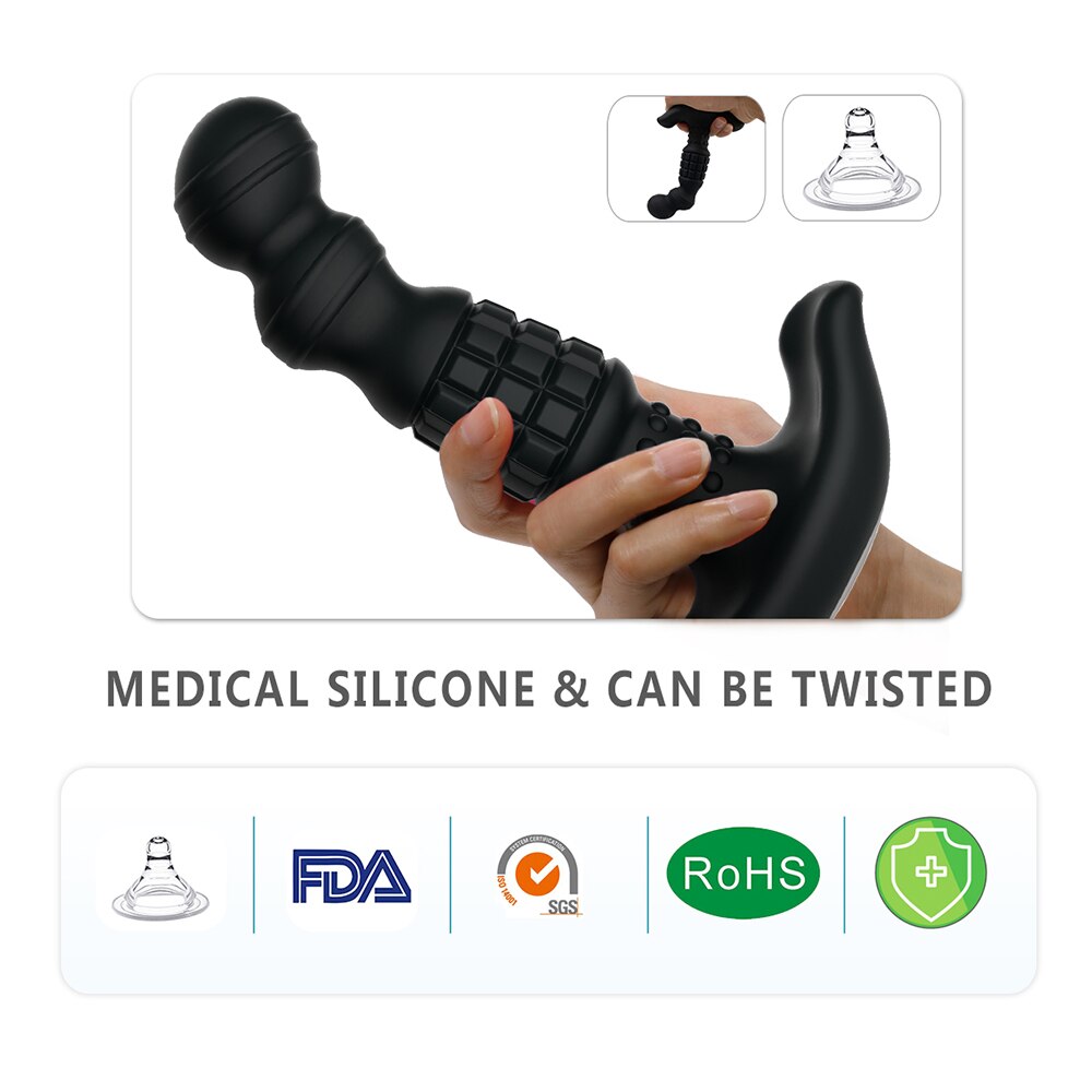 360องศาหมุนไร้สาย Anal Dildo Vibrator นวด G-Spot หญิง Maturbator Dilator Big Butt Plug เพศของเล่นสำหรับผู้หญิงผู้ชาย - buysextoyth