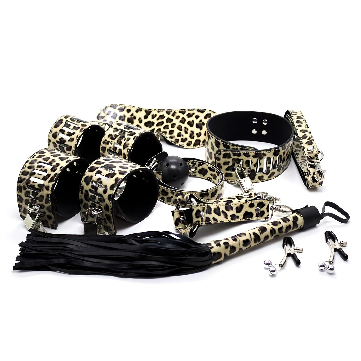 10pcs Bondage Restraints Sex Toys. Bondage Gear & Accessories BDSM Adults Bed Restraints with Sex Handcuffs BDSM Collar Ball Gag Blindfolds Nipple Clamps and 10m Rope Bondaged Kit Sex Toys for Women - buysextoyth