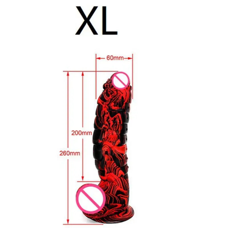 Couple's World Mixed Color Alien Dinosaur Scales Simulation Dildo Women's Liquid Silicone Dild Sexy Masturbator - buysextoyth