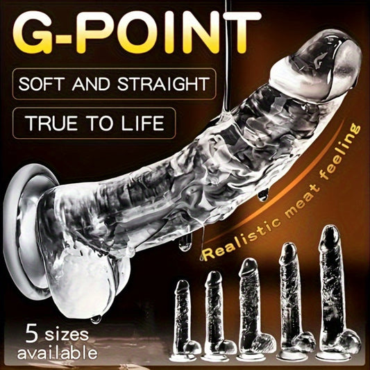 5 Sizes Transparent Soft Jelly Dildo Realistic Fake Dick Penis Sucker Butt Plug Sex Toys for Woman Men Vagina Anal Sex Toys - buysextoyth