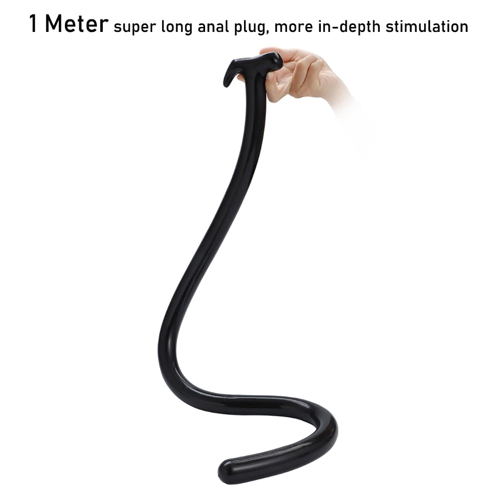39.37 Inch Overlength Anal Plug Dildo 1 Meter Soft Anal Dilator Sex Toys for Stimulation of Vagina and Anus Extra Long Butt Plug - buysextoyth