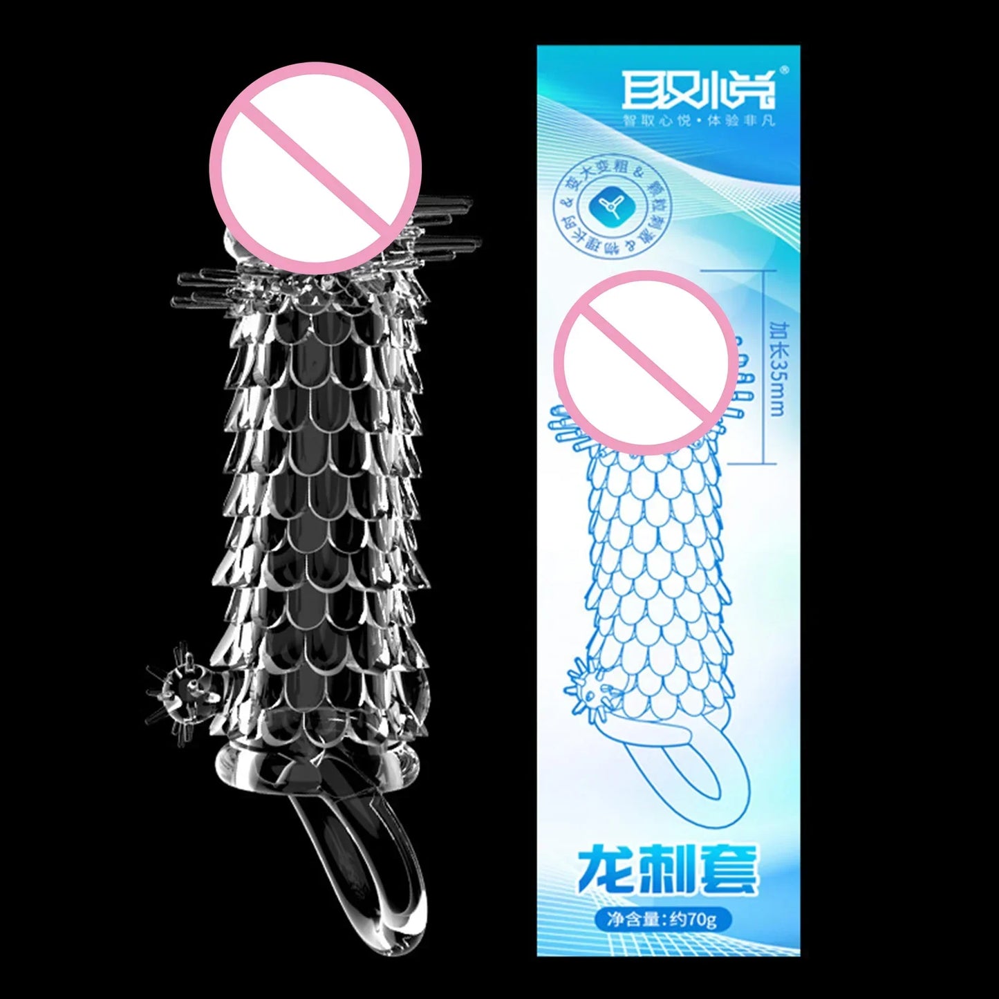 3D Crystal Condoms Dick Extender Penis Lengthen Bold Sleeve Sex Toys n Useful Sex Supplies - buysextoyth