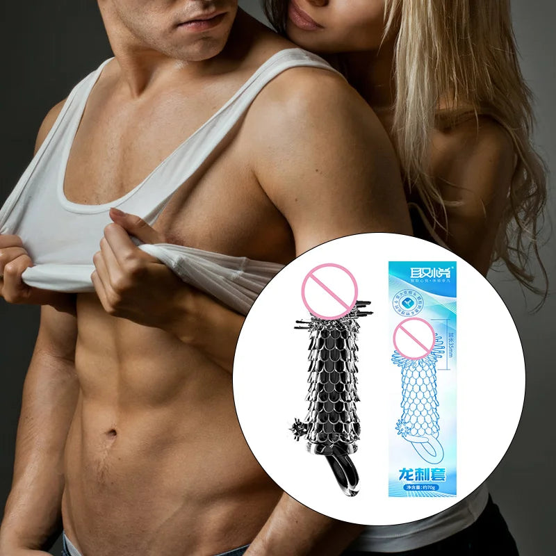 3D Crystal Condoms Dick Extender Penis Lengthen Bold Sleeve Sex Toys n Useful Sex Supplies - buysextoyth