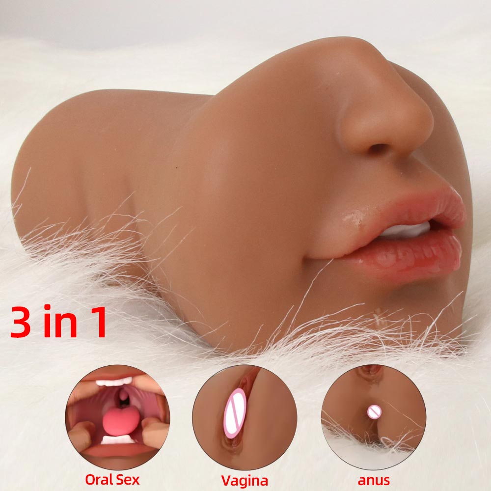 3D ที่สมจริง Oral Masturbation ชายคอหีเพศช่องคลอดจริง Pussy Sextoy สำหรับชาย3ใน1 Masturbstor ผู้ใหญ่อมควย sex Choop - buysextoyth