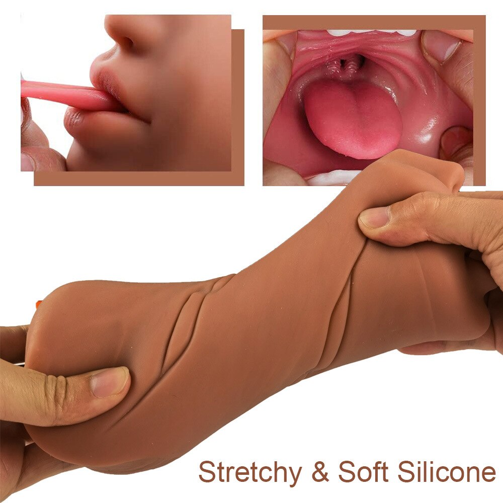 3D ที่สมจริง Oral Masturbation ชายคอหีเพศช่องคลอดจริง Pussy Sextoy สำหรับชาย3ใน1 Masturbstor ผู้ใหญ่อมควย sex Choop - buysextoyth