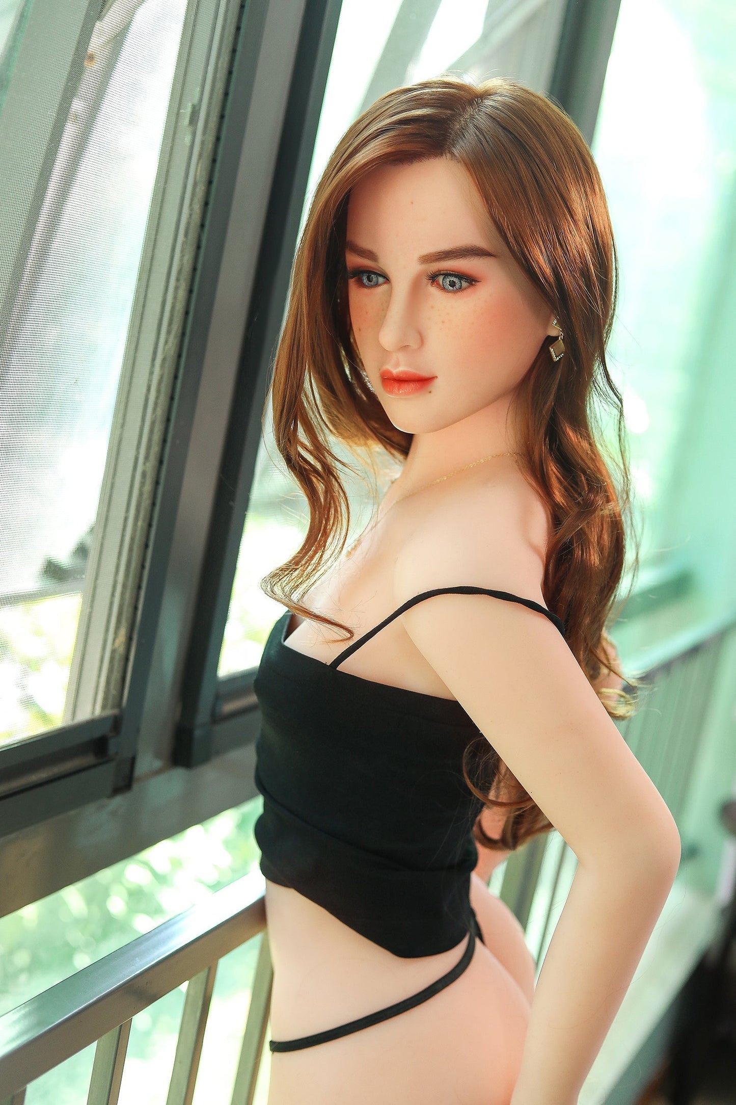 Jessica 159cm Head Full TPE Small Breast Brown Real-looking Girl Sex Doll For Men NO.1057 - buysextoyth