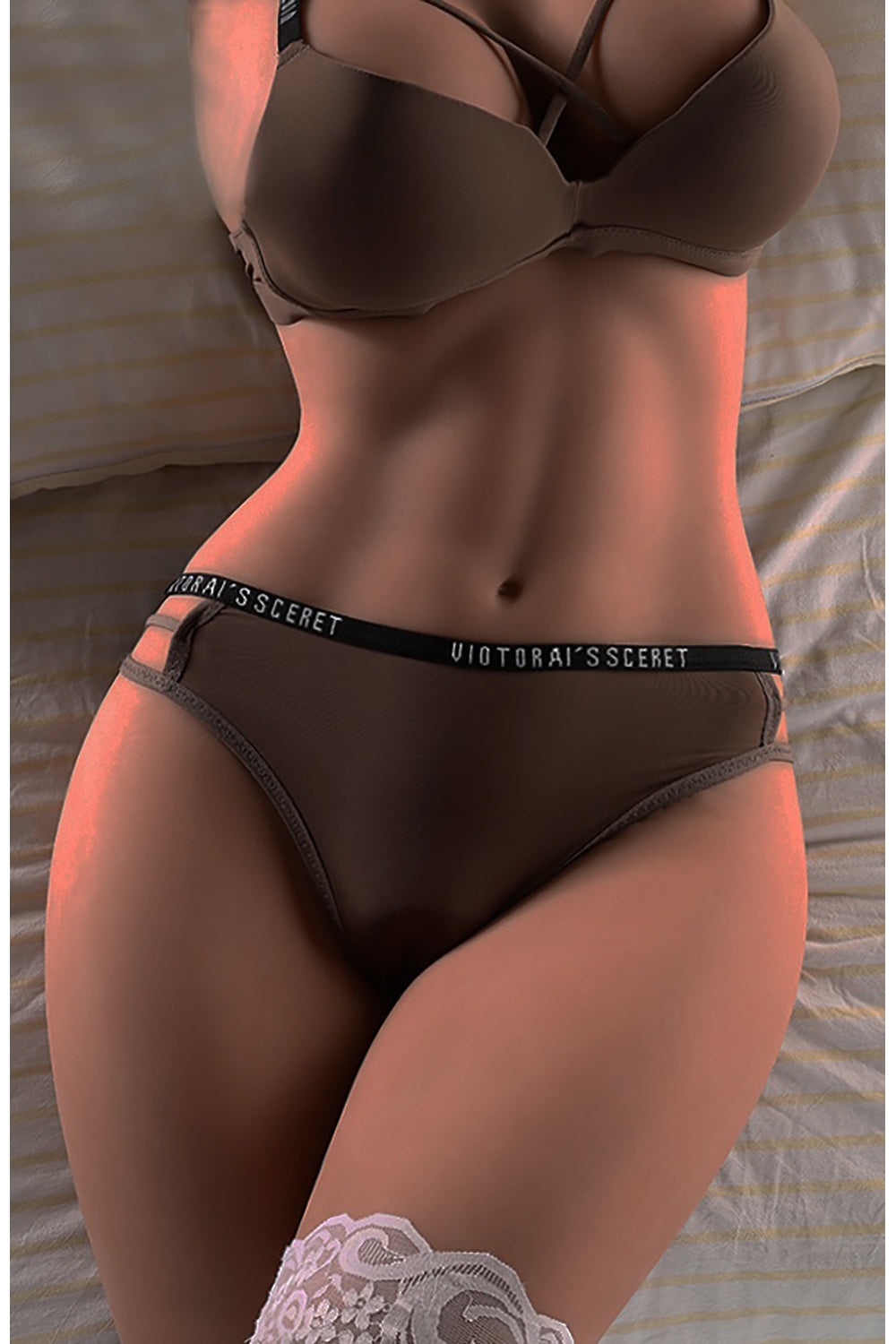 Thailand/Phuket Stock - TPE 50.6 lbs/23kg Dark Tanned Real Size Half Body Sex Doll Torso For Men - buysextoyth