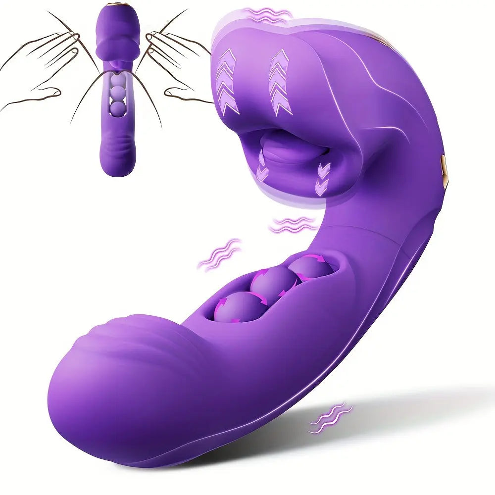3 in 1 Realistic Lips Clitoris Vibrator for Woman G Spot Sex Toy with 10 Flapping Vibrating and Licking Tongue Modes Masturbator - buysextoyth