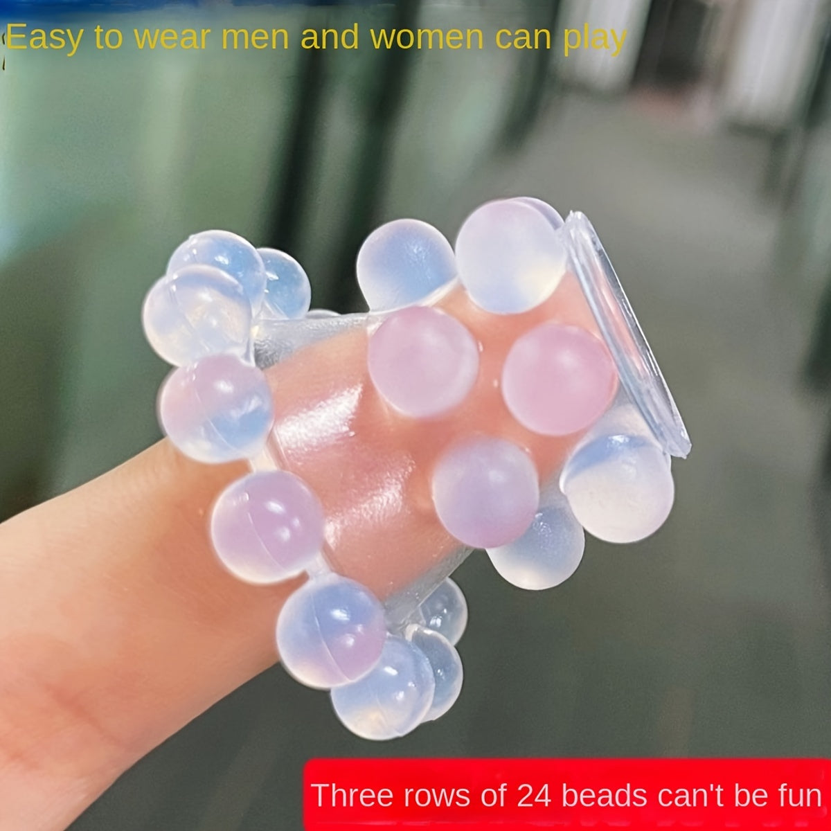 Three-layer Silicone Goat Eye Ring: Silicone Fun Ring. Eyelash Eye Ring. Male Ring - Adult Novelty. Connected Burst Bead Fun Ring. No Power Supply - buysextoyth