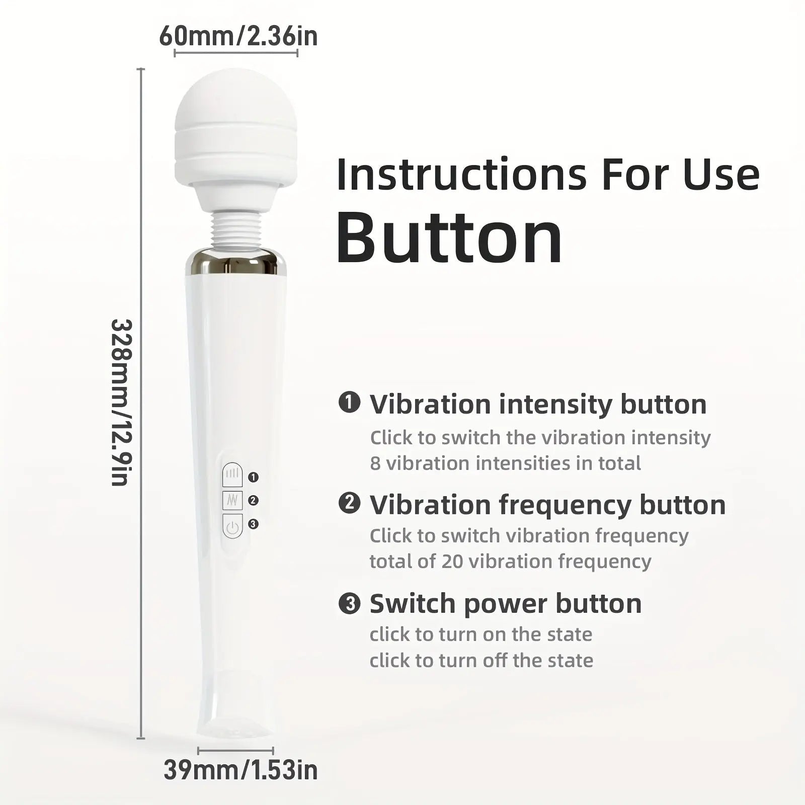 AV Vibrating Stick USB Rechargeable 20 Frequency Vibrating Massage Stick 12.9in Masturbation Stick Sex Toy For Men And Women - buysextoyth