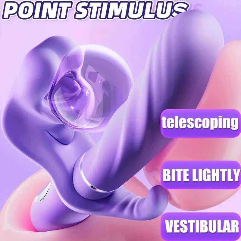 3-in-1 Female Tongue Licking Vibrator. Powerful Vibrator. 5-frequency Vibration/Retraction/Tongue Licking. Female Sex Toys. Couple Sex Toys. Female Masturbation Alone. G-spot Vibrator for Women - buysextoyth