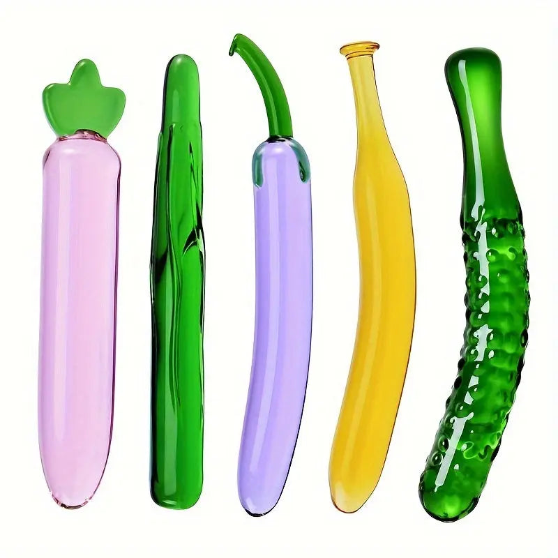 Sex Toy Fruit Vegetable Glass Dildo Masturbation Prostate Stimulator G-spot Massager Artificial Penis Adult Product for Women - buysextoyth