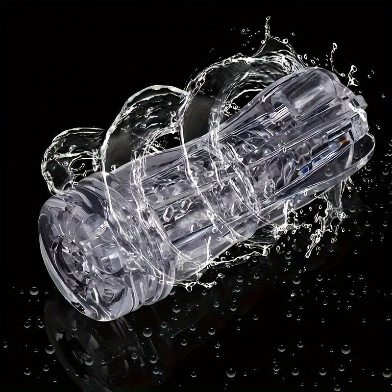Transparent 3D Realistic Electric Male Masturbator: Adult Party Toy for Men. Suitable for Ages 18+ (No Feathers. Silicone Material) - buysextoyth