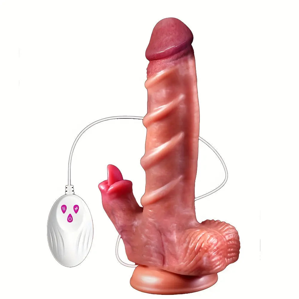 8 Inch Stretchable Vibration Sex Toy - 4-in-1 Realistic Female Anal Stimulator with 7 Stretching and 7 Vibration Modes. Wireless Remote Control. and Heating Functionality - buysextoyth