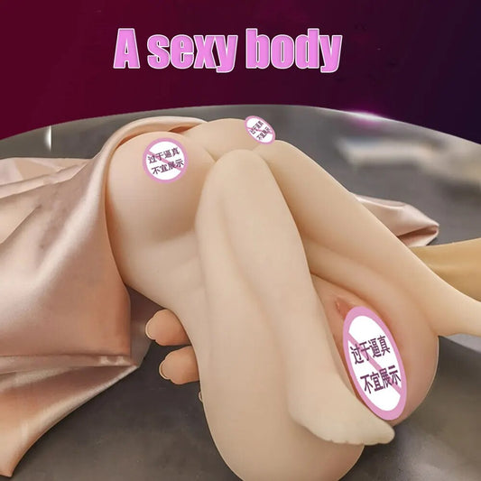 4D ตุ๊กตาใหญ่คู่ทางเดินจริงช่องคลอดชาย Masturbator พ็อกเก็ตหี Asshole Anal Oral ถ้วยผู้ใหญ่เซ็กซ์ทอยสำหรับชายครึ่งตุ๊กตายาง - buysextoyth