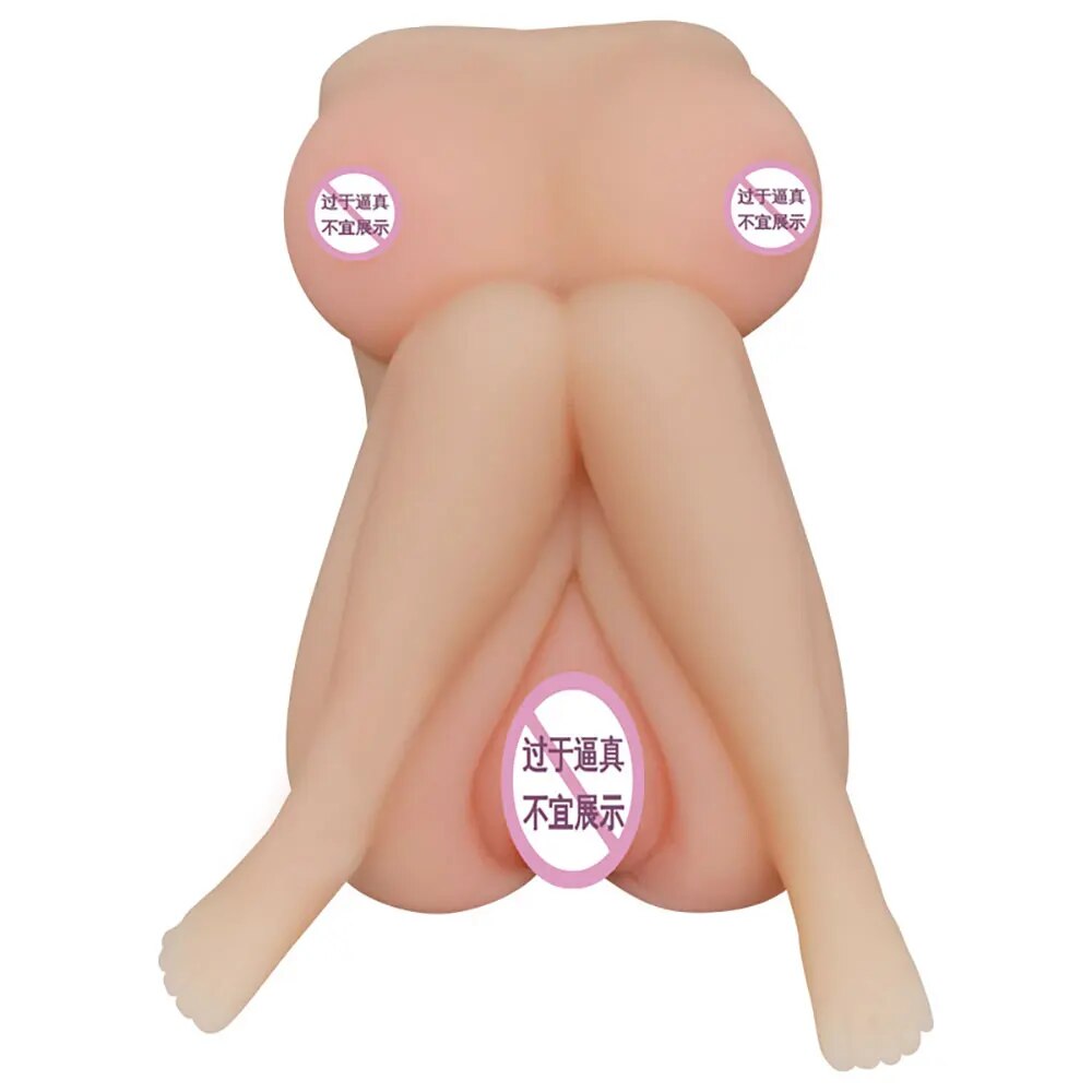4D ตุ๊กตาใหญ่คู่ทางเดินจริงช่องคลอดชาย Masturbator พ็อกเก็ตหี Asshole Anal Oral ถ้วยผู้ใหญ่เซ็กซ์ทอยสำหรับชายครึ่งตุ๊กตายาง - buysextoyth