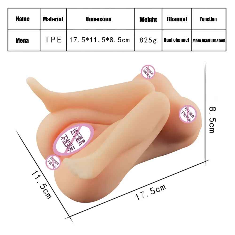 4D ตุ๊กตาใหญ่คู่ทางเดินจริงช่องคลอดชาย Masturbator พ็อกเก็ตหี Asshole Anal Oral ถ้วยผู้ใหญ่เซ็กซ์ทอยสำหรับชายครึ่งตุ๊กตายาง - buysextoyth