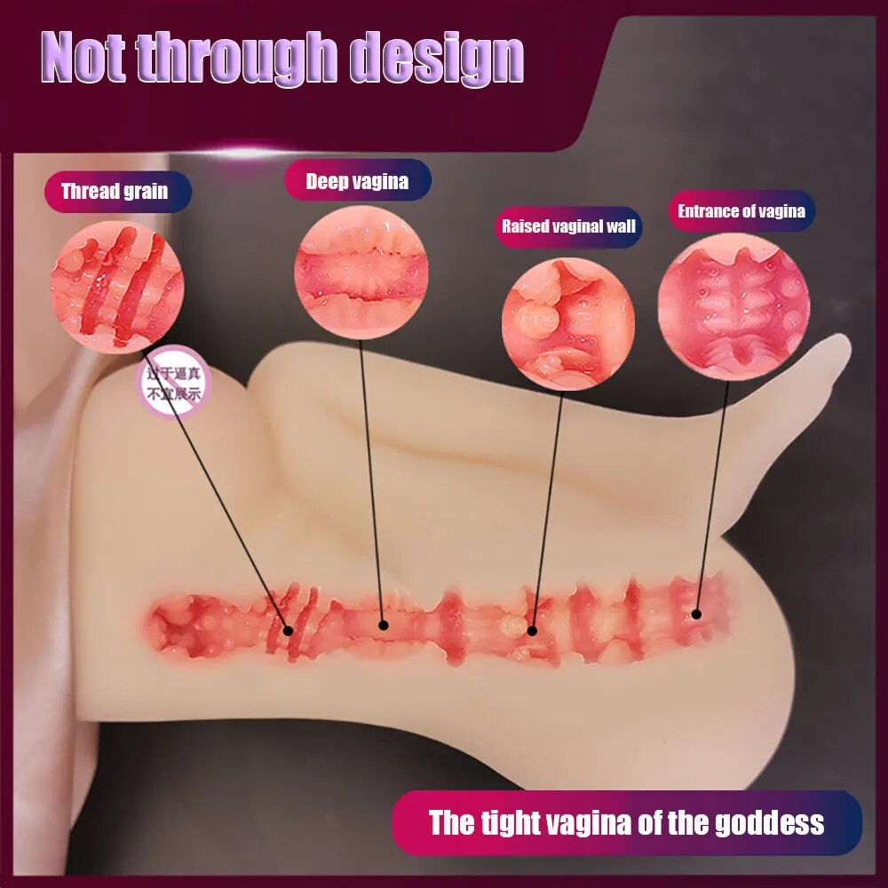 4D ตุ๊กตาใหญ่คู่ทางเดินจริงช่องคลอดชาย Masturbator พ็อกเก็ตหี Asshole Anal Oral ถ้วยผู้ใหญ่เซ็กซ์ทอยสำหรับชายครึ่งตุ๊กตายาง - buysextoyth