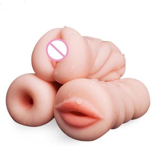 4D Realistic Deep Throat Men Silicone Artificial Vagina Mouth Anal Erotic Oral Sex Masturbator Sex Toys for Men Adult - buysextoyth