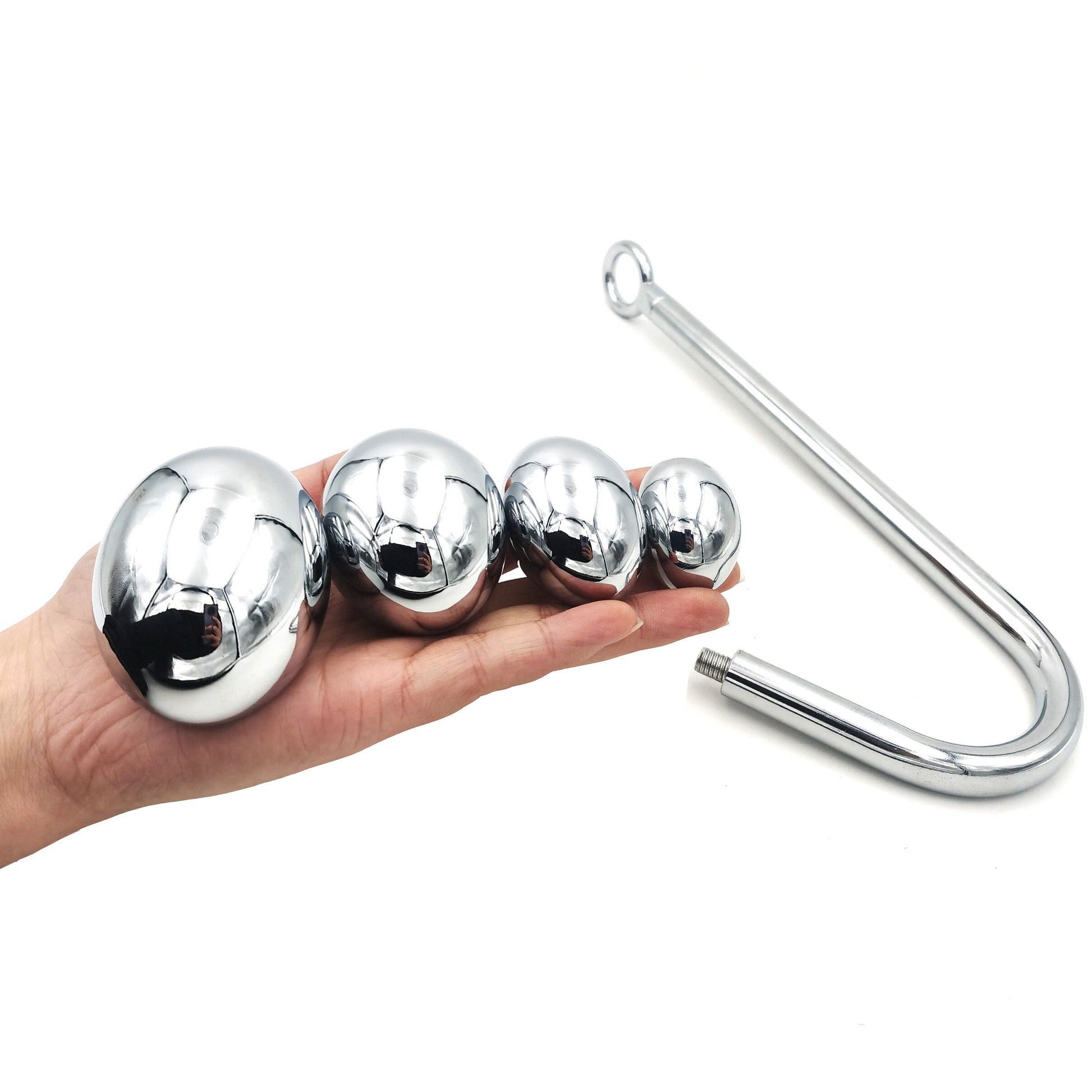 4Size Stainless Steel Anal Balls Dilator Anal Hook Buttplugs Anus Stretcher Butt Plug Prostate Adult Game Sex Toys for Men Woman - buysextoyth