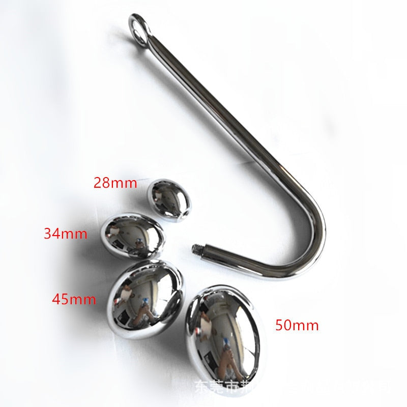 4Size Stainless Steel Anal Balls Dilator Anal Hook Buttplugs Anus Stretcher Butt Plug Prostate Adult Game Sex Toys for Men Woman - buysextoyth