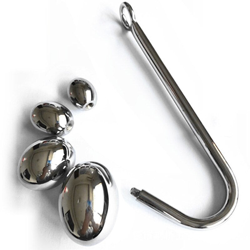 4Size Stainless Steel Anal Balls Dilator Anal Hook Buttplugs Anus Stretcher Butt Plug Prostate Adult Game Sex Toys for Men Woman - buysextoyth