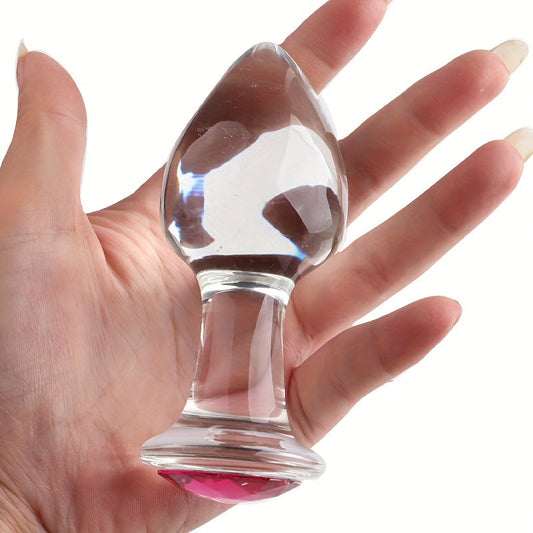 Crystal anal plug anal beads masturbation crystal diamond massage stick glass dildo anal plug sex toy - buysextoyth