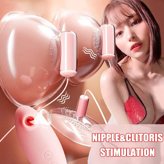 4in 1เครื่องสั่นหัวนมหน้าอกนวดหัวนมกระตุ้น Clitoris Sucker Famale Masturbator เลียเซ็กซ์ทอยผู้หญิง - buysextoyth