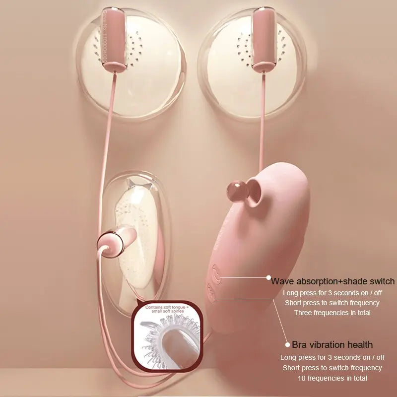4in 1เครื่องสั่นหัวนมหน้าอกนวดหัวนมกระตุ้น Clitoris Sucker Famale Masturbator เลียเซ็กซ์ทอยผู้หญิง - buysextoyth